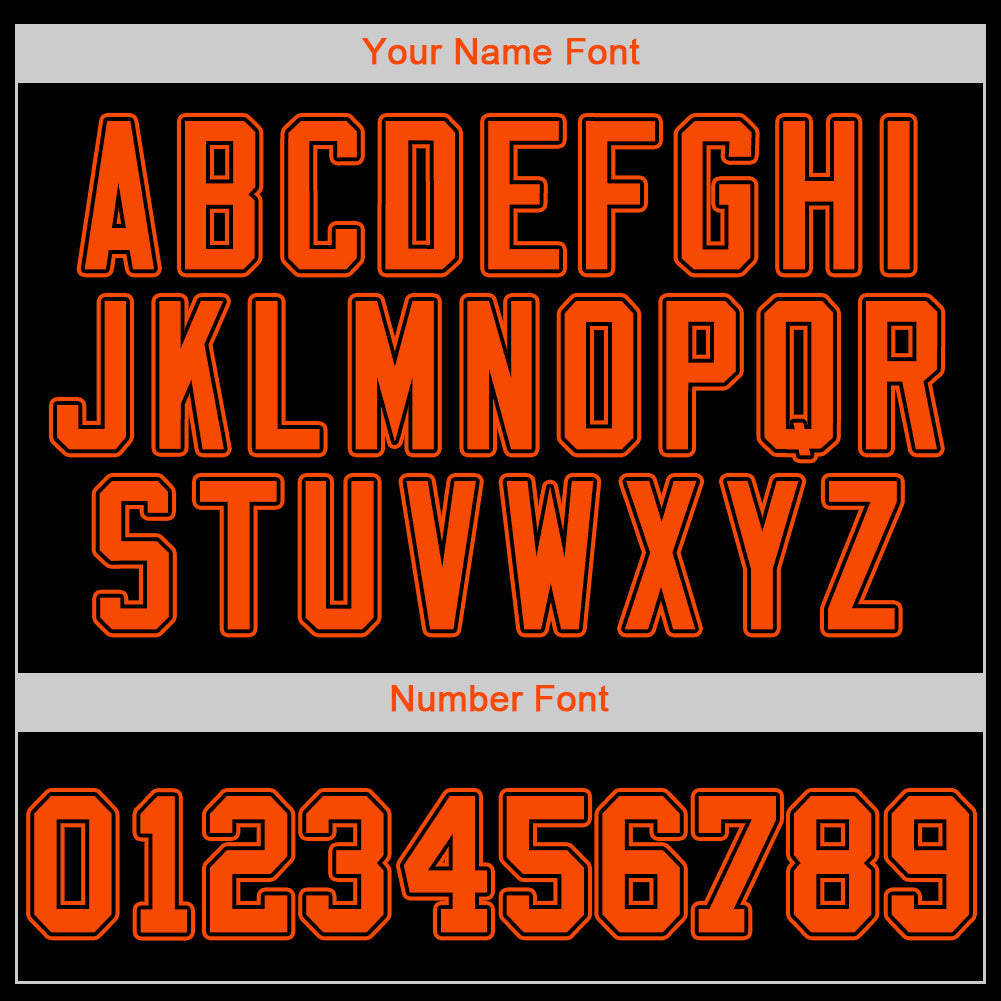 Custom Black Orange-Black Authentic Softball Jersey
