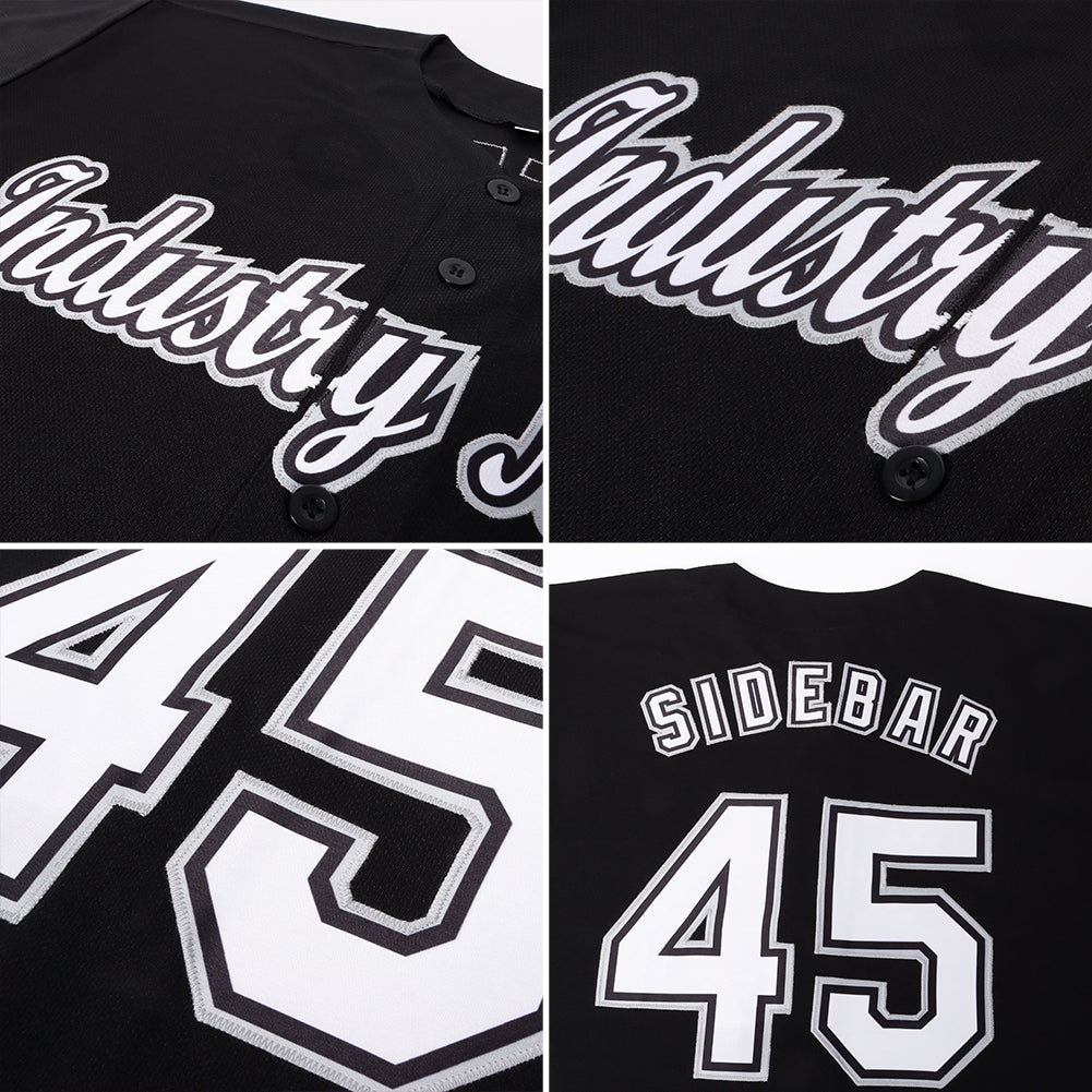Custom Black White-Gray Softball Jersey