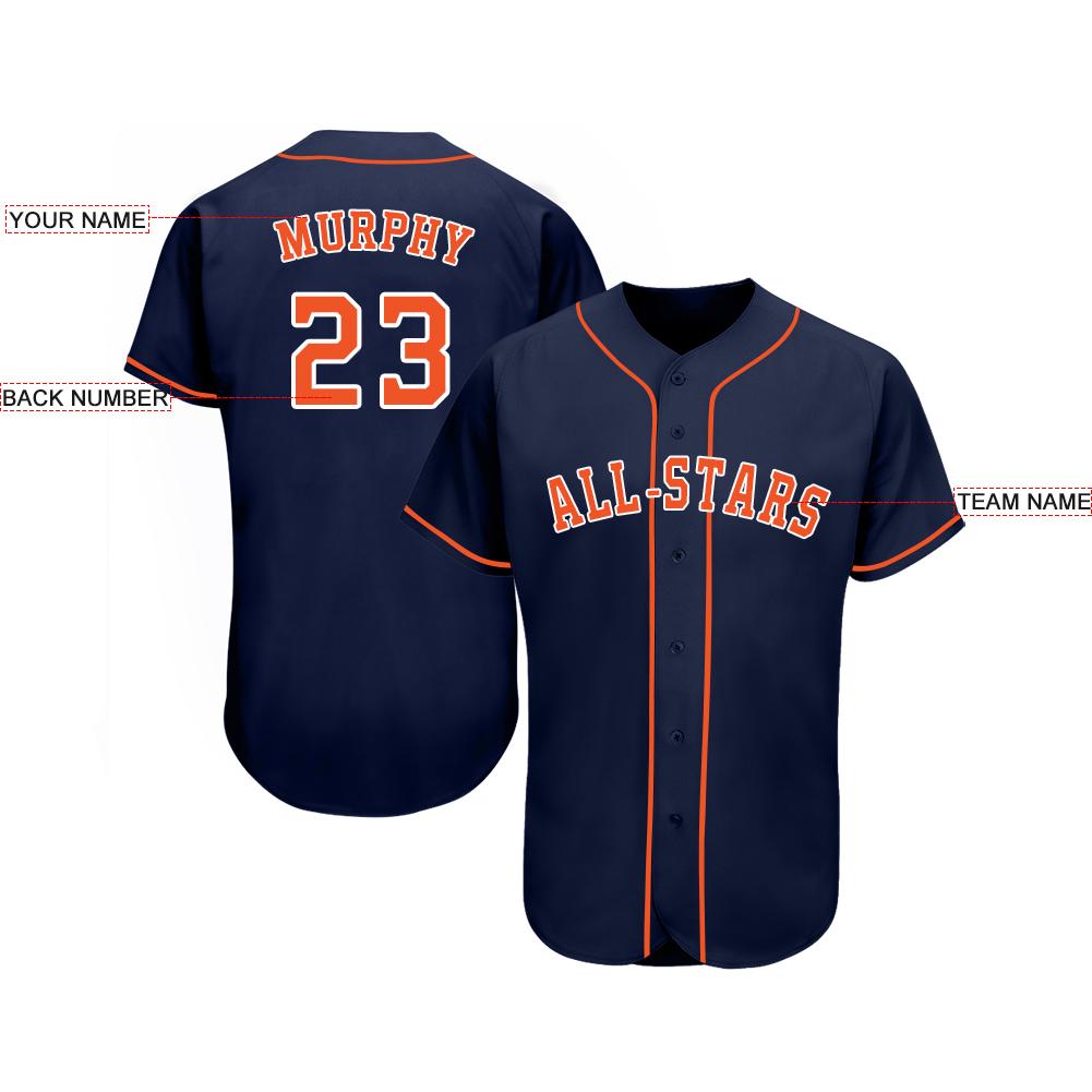Custom Navy Orange-White Softball Jersey