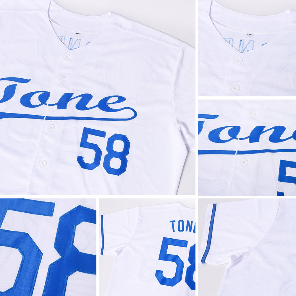 Custom White Royal Softball Jersey