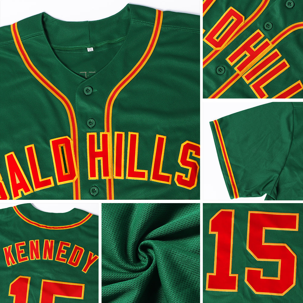 Custom Kelly Green White-Gray Authentic St. Patrick's Day Softball Jersey