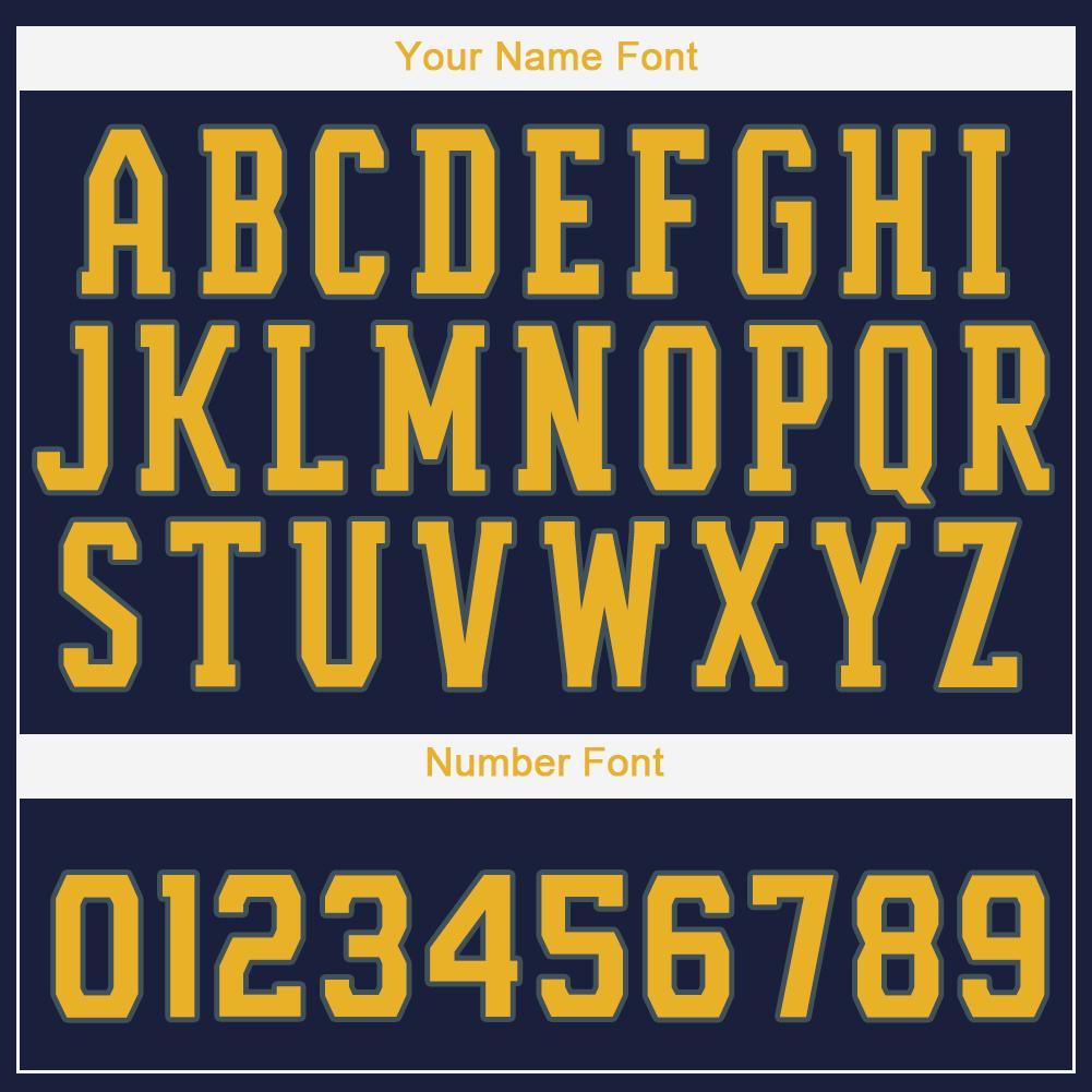 Custom Navy Gold Softball Jersey