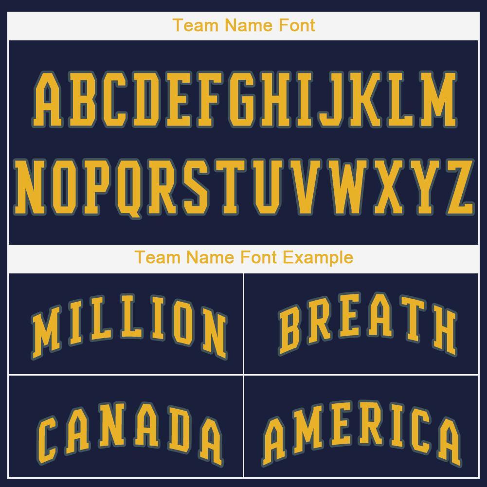 Custom Navy Gold Softball Jersey