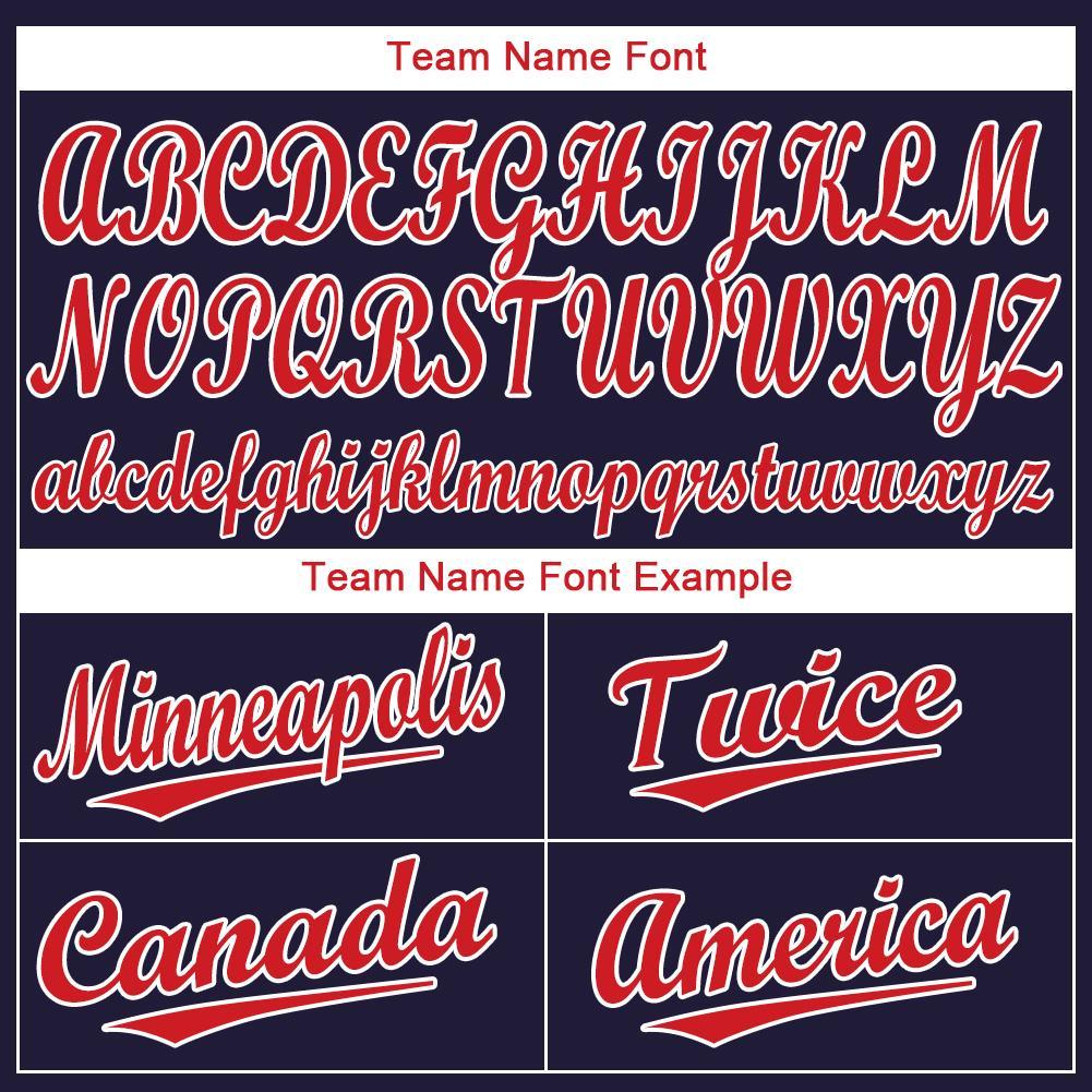 Custom Navy Red-White Softball Jersey