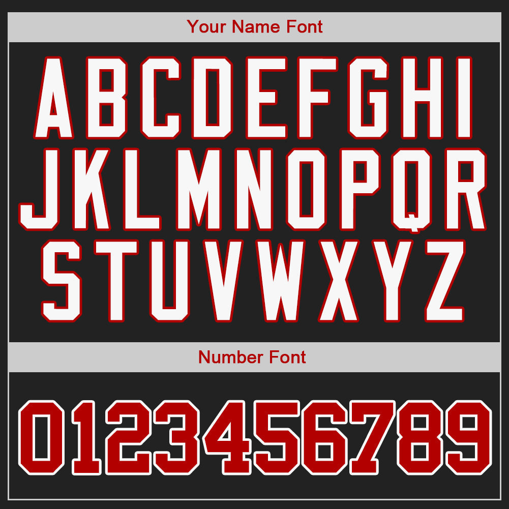Custom Black Red-Gray Authentic Split Fashion Softball Jersey
