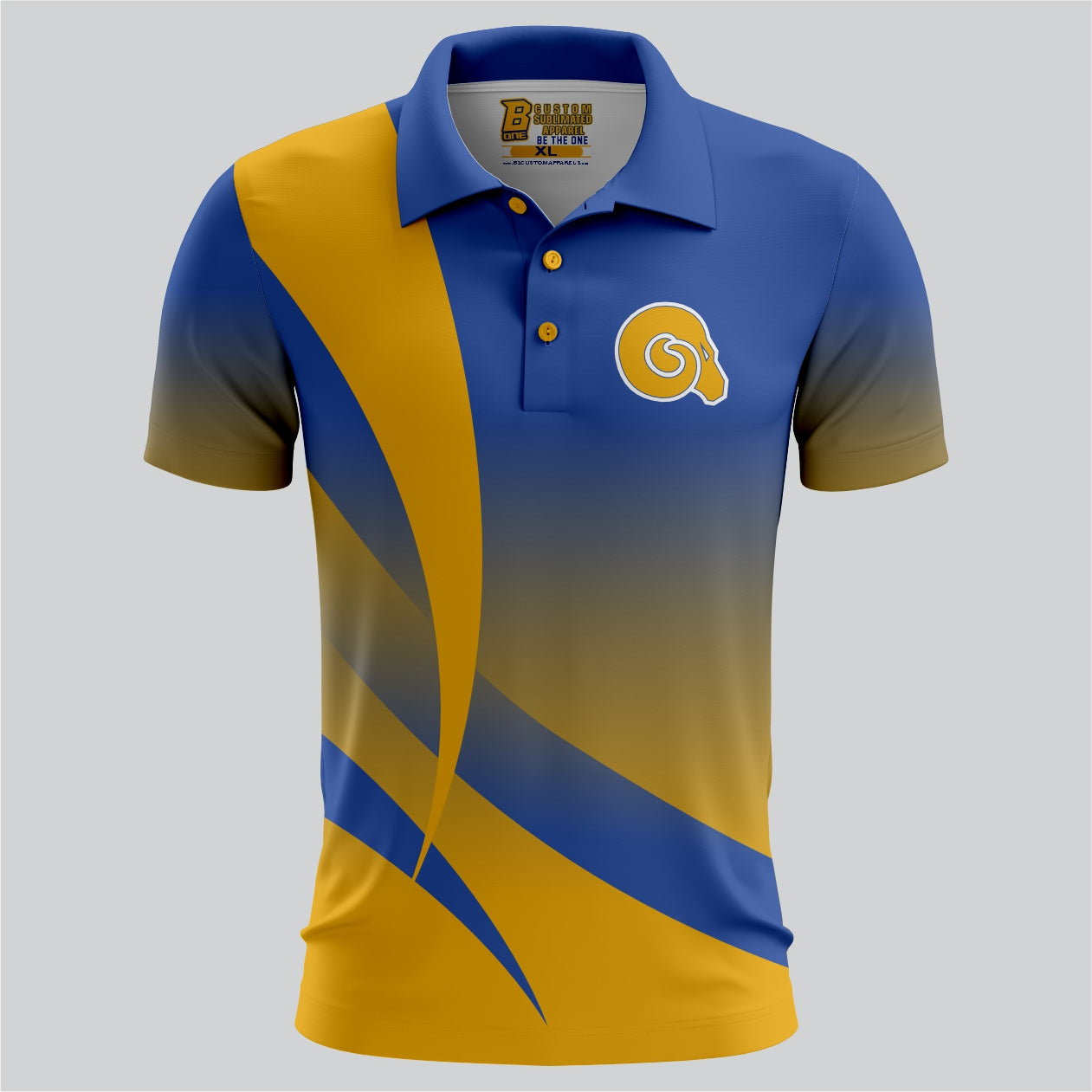 Rams Blue & Yellow Polo Shirt – Custom Teamwear | Made by SRJ Apparel