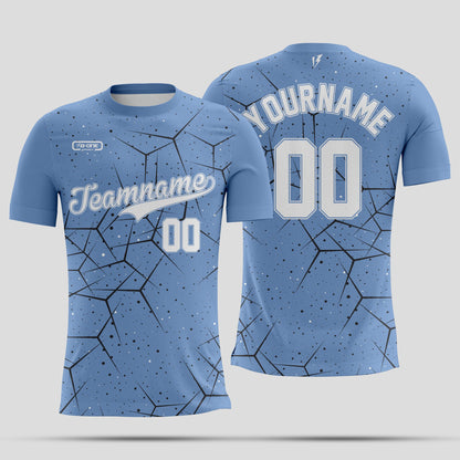 Light Blue and Black Texturre with white letters Dri-Fit Texture T-Shirt – Custom Sublimated Athletic