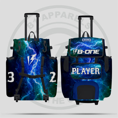 Custom Pro Rolling Bat Bag Thunder blue light