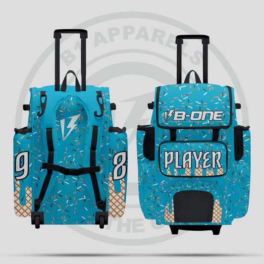 Custom Pro Rolling Bat Bag Sky Blue white