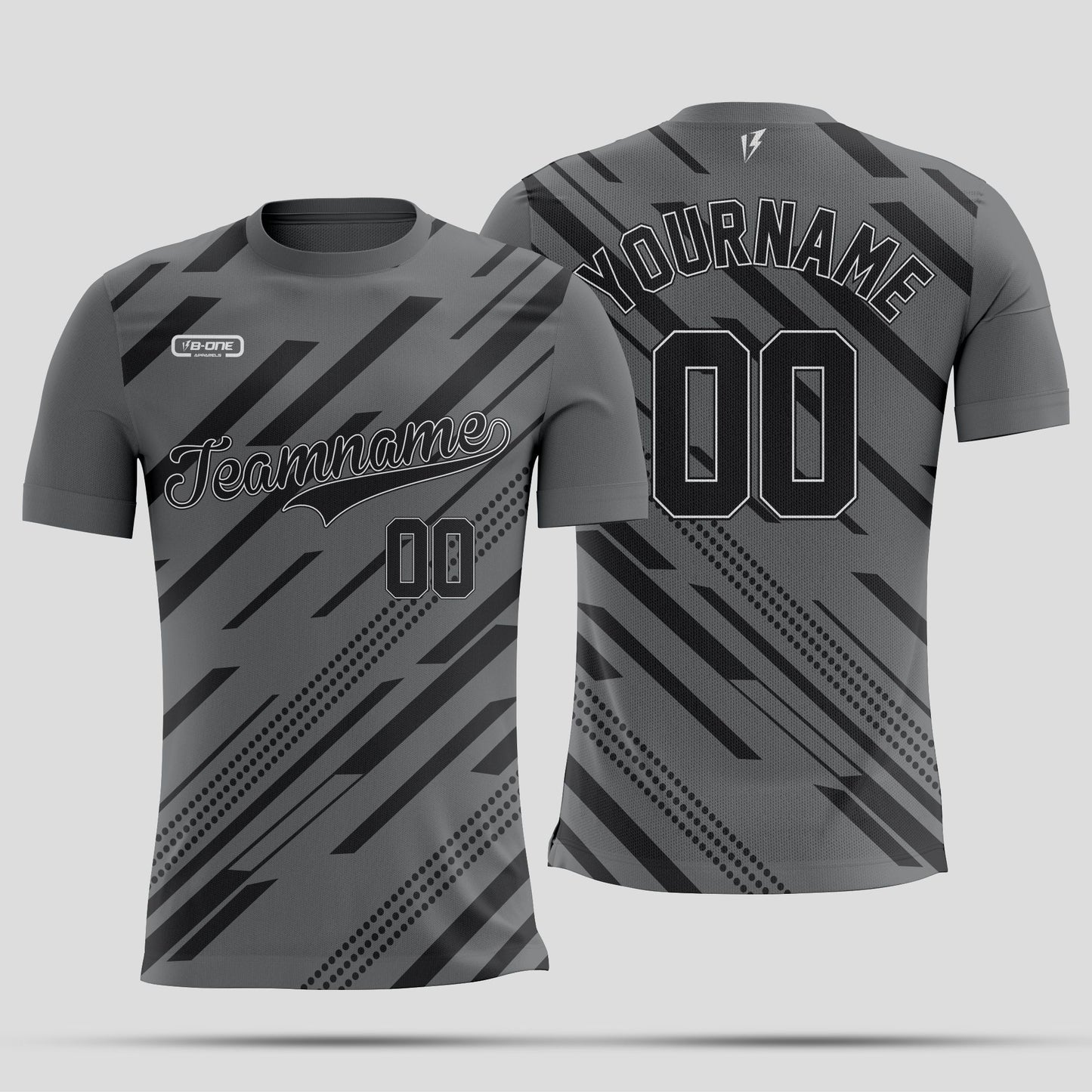 Grey & Black Texture  Dri-Fit Sublimated Polyester T-Shirt – Lightweight Performance Tee