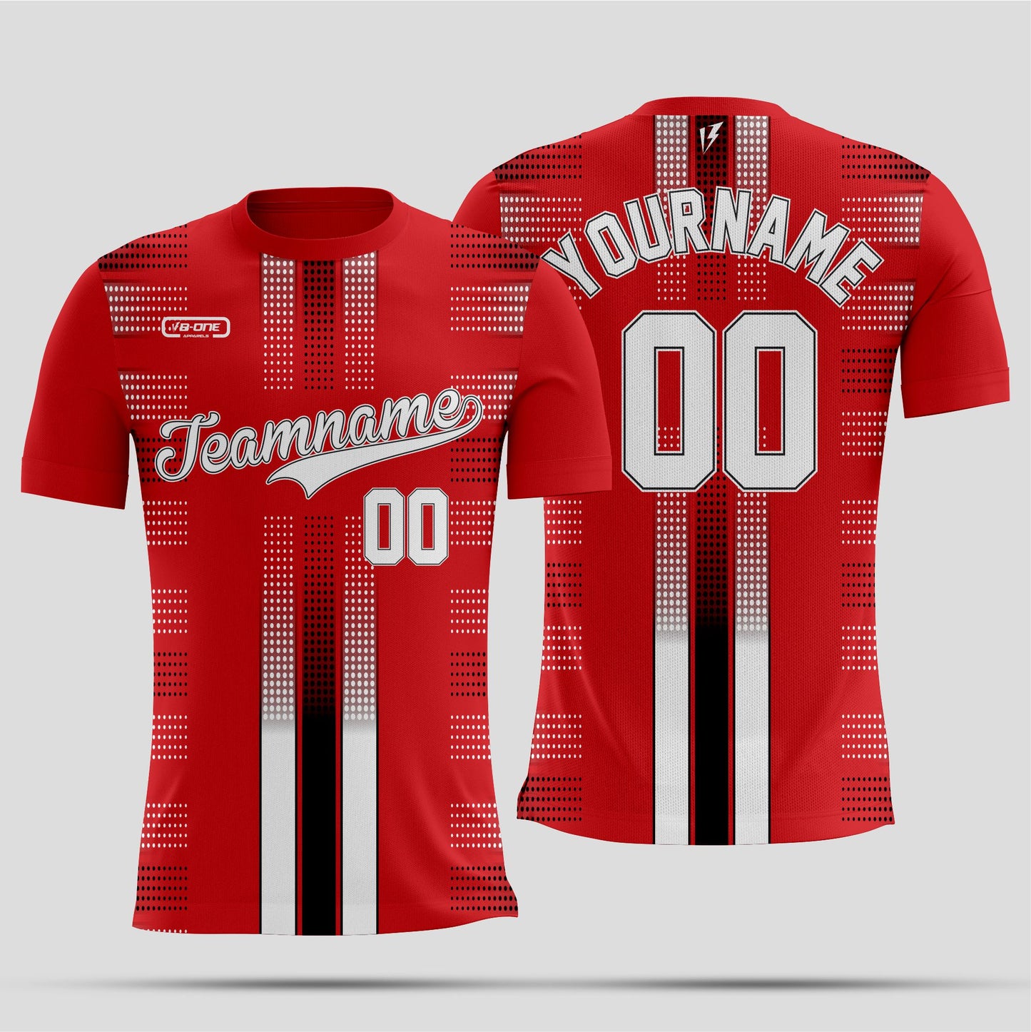 Red, White & Black Dri-Fit T-Shirt – Custom Sublimated Performance Tee with Bold Design