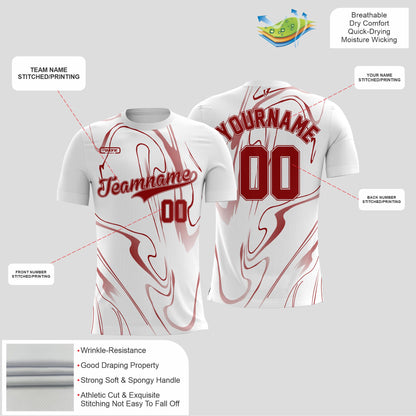 White & Red  Dri-Fit T-Shirt with Black Lettering – Custom Sublimated Athletic Tee