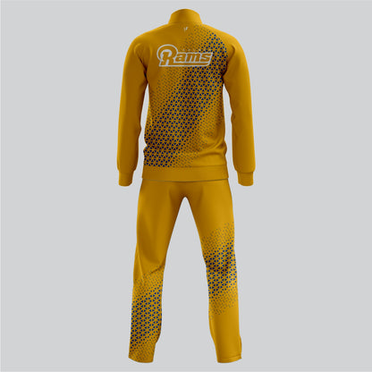 Rams Sublimation Print Warm-Up Suit – Lightweight Yellow & Royal Blue | SRJ Apparel
