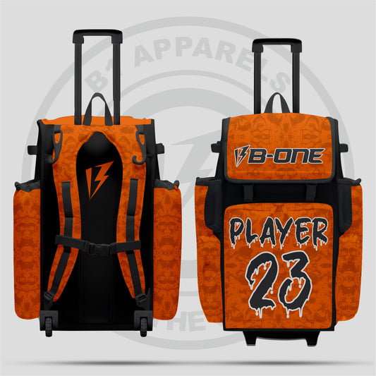 Custom Pro Rolling Bat Bag Orrange Black