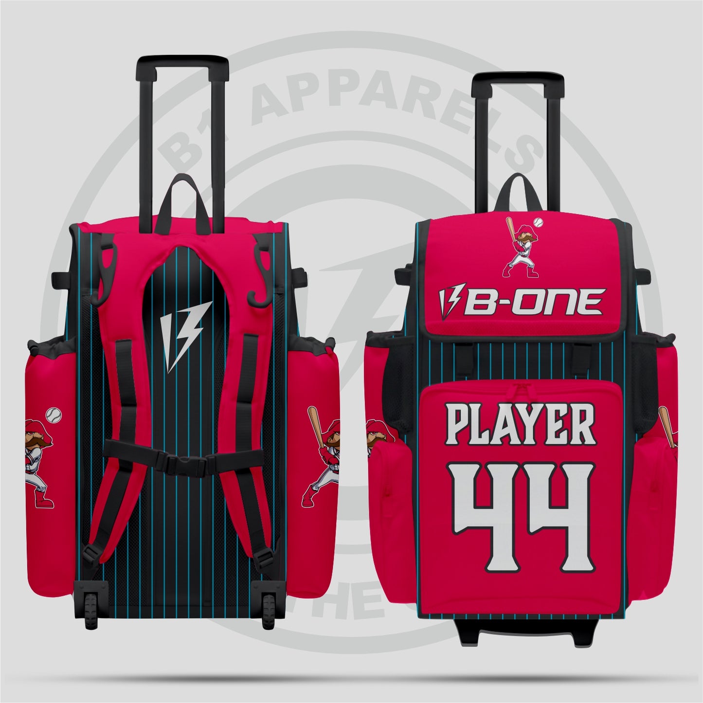 Custom Pro Rolling Bat Bag  Shoking Pink
