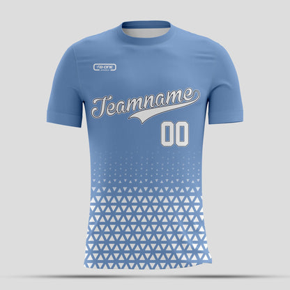 Light Blue  and White Dri-Fit Texture T-Shirt – Custom Sublimated Athletic