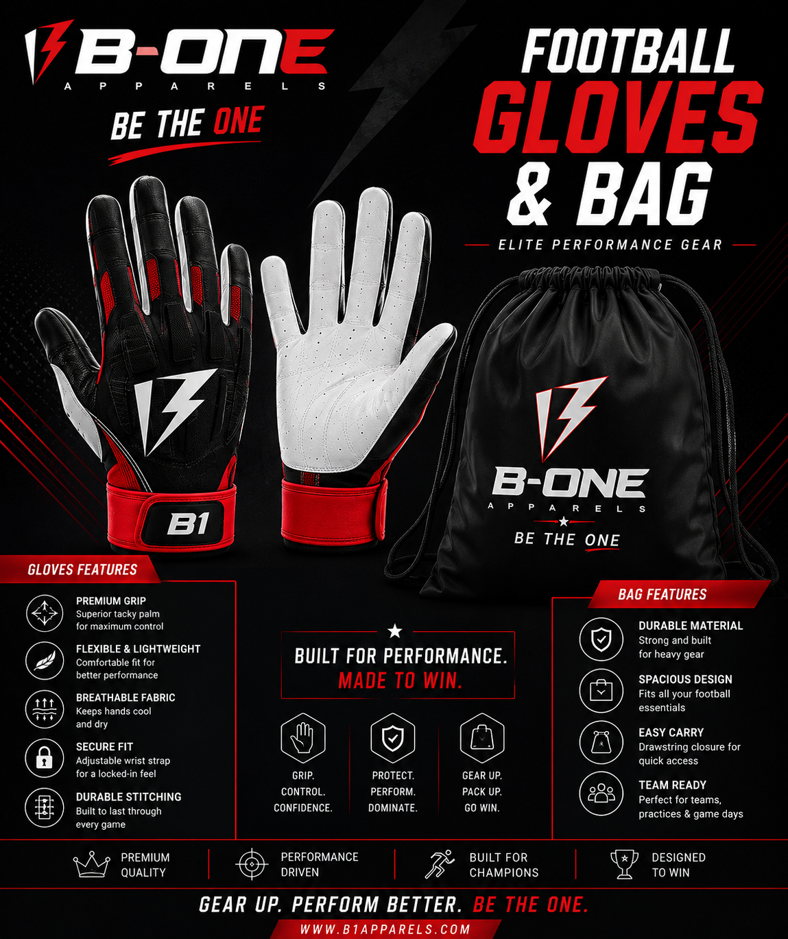 Football Package 2 – Pro Performance Uniform & Gear Set | B1 APPARELS