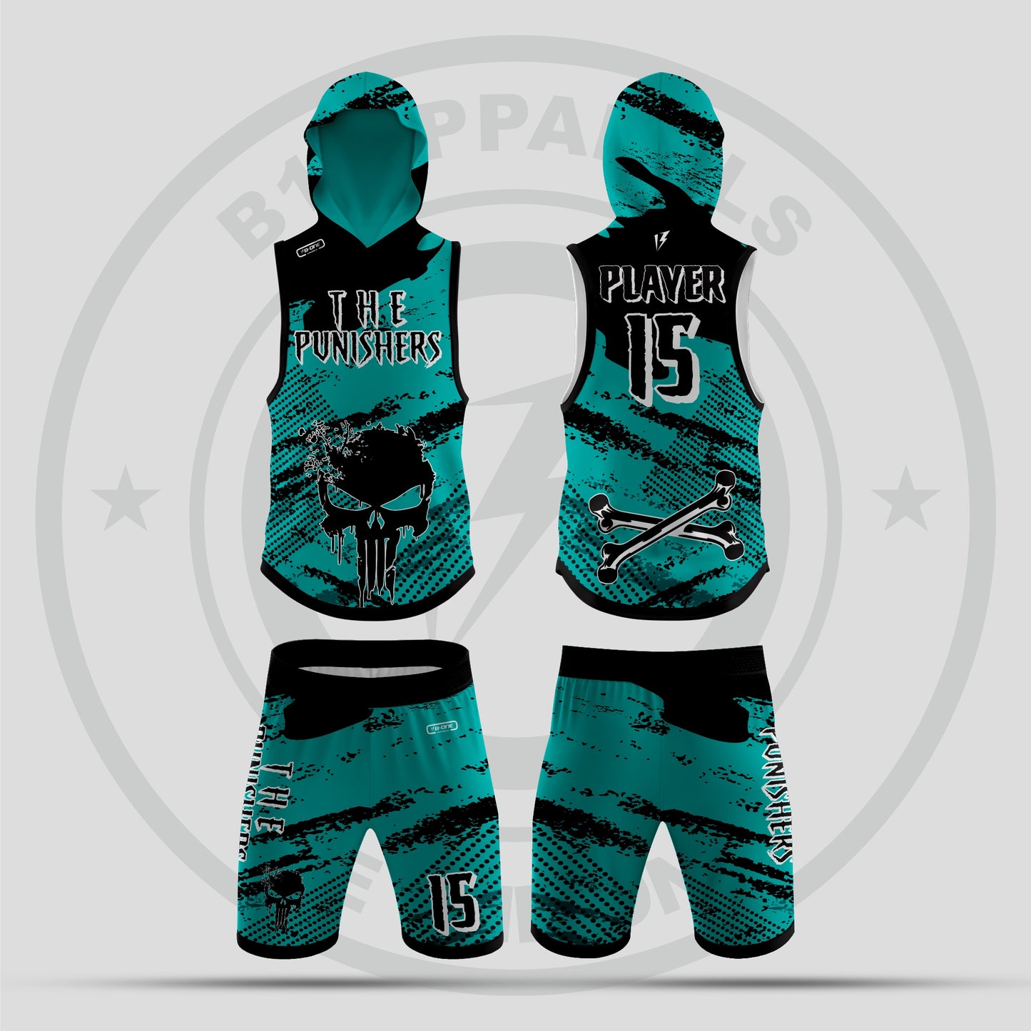 The Punishers 7v7 Flag Football Uniform – Aggressive Custom Jersey for Tough Competitors
