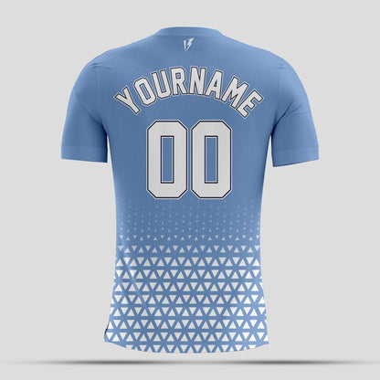 Light Blue  and White Dri-Fit Texture T-Shirt – Custom Sublimated Athletic