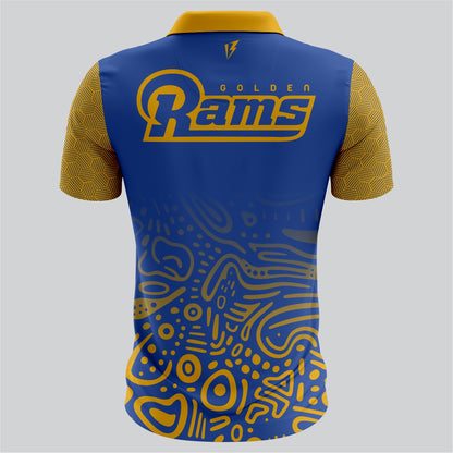 Classic Blue & Yellow Sublimated Polo Shirt – Athletic Fit | Made by SRJ Apparel