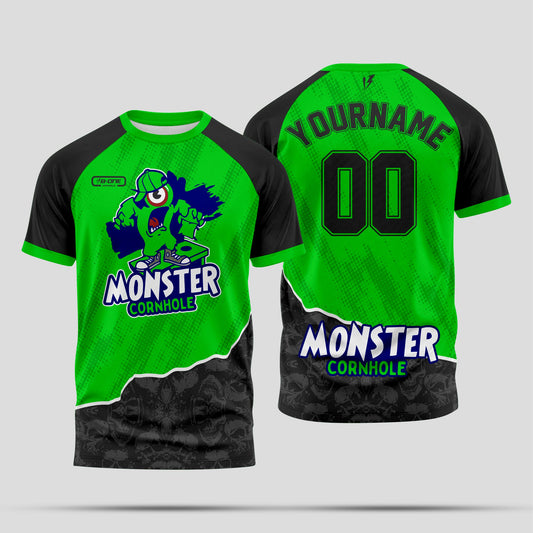 Monster Cornhole T-Shirt – Dominate the Boards with Beast Mode