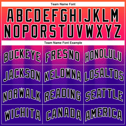 Custom Neon Pink Black-Purple 3D Pattern Design Halftone Gradient Authentic City Edition Basketball Jersey