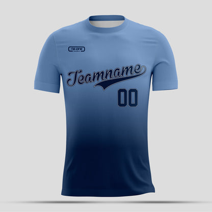Light Blue and dark blue  with white letters Dri-Fit Texture T-Shirt – Custom Sublimated Athletic