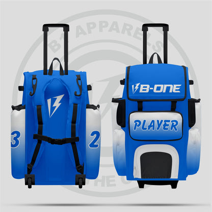 Custom Pro Rolling Bat Bag Blue White