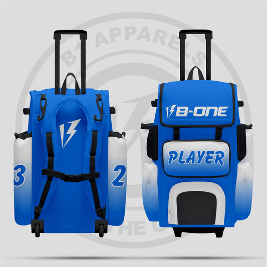 Custom Pro Rolling Bat Bag Blue White