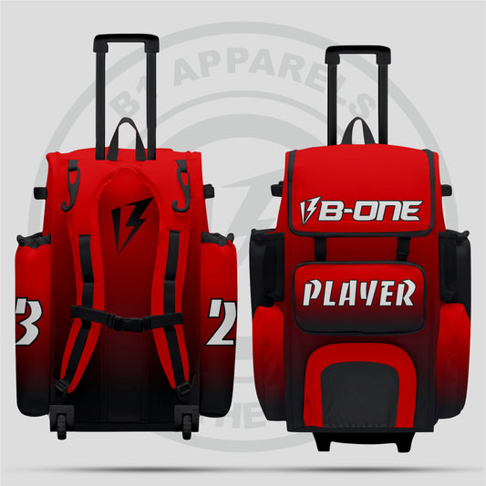 Custom Pro Rolling Bat Bag Red Black