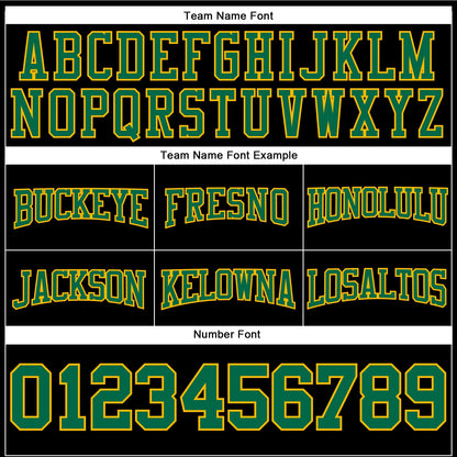 Custom Stitched Black Kelly Green-Gold Football Pullover Sweatshirt Hoodie