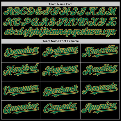 Custom Black Kelly Green Pinstripe Old Gold Authentic Sleeveless Baseball Jersey