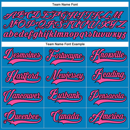 Custom Blue Pink-Black Hockey Lace Neck Jersey