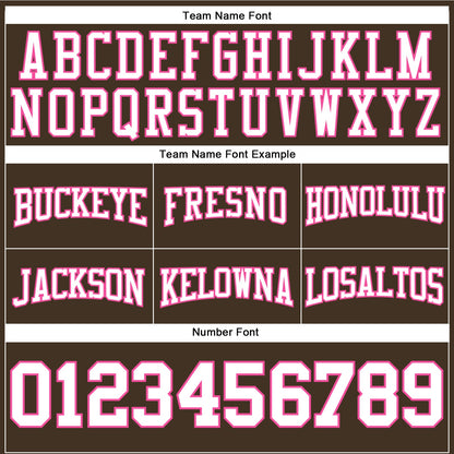 Custom Stitched Brown White-Pink Football Pullover Sweatshirt Hoodie