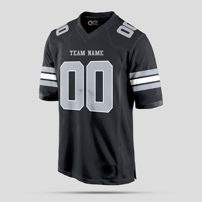 Custom Authentic Black, White, and Grey Football Jersey - Premium Teamwear