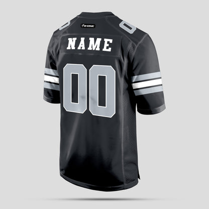 Custom Authentic Black, White, and Grey Football Jersey - Premium Teamwear