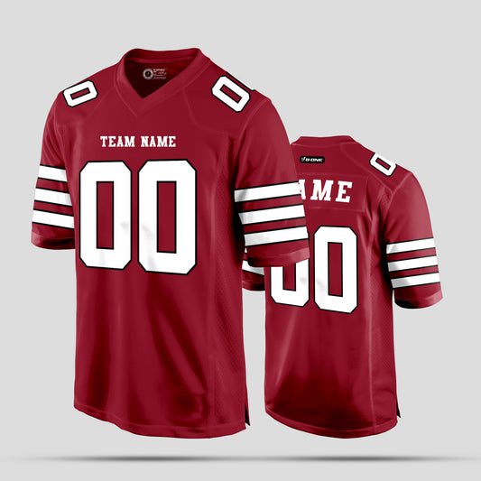 Custom Authentic Cardinal and White Football Jersey with Personalized Team Name