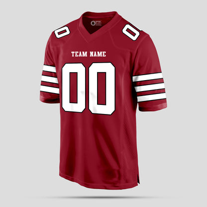 Custom Authentic Cardinal and White Football Jersey with Personalized Team Name