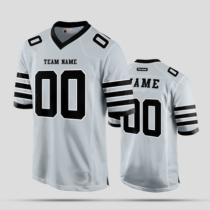 Custom Authentic Silver and Black Football Jersey – Premium Personalized Sportswear