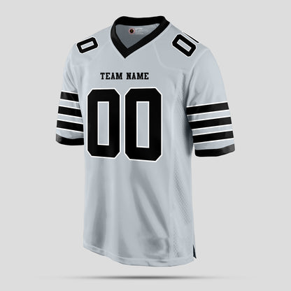 Custom Authentic Silver and Black Football Jersey – Premium Personalized Sportswear