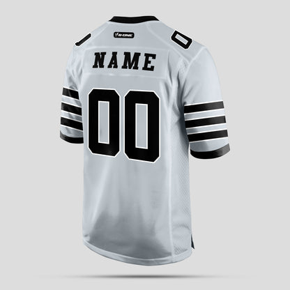 Custom Authentic Silver and Black Football Jersey – Premium Personalized Sportswear