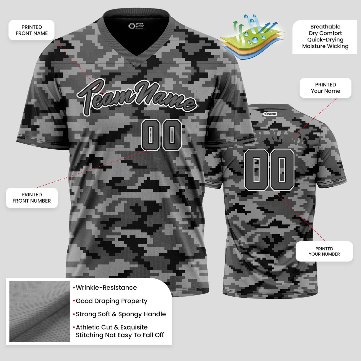 Custom Black and Dark Grey High-Quality Performance T-Shirts