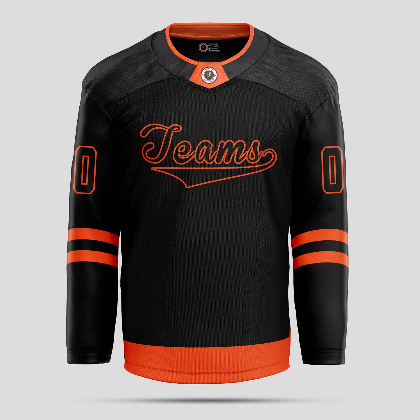 Custom Black and Orange Quality Hockey Jersey