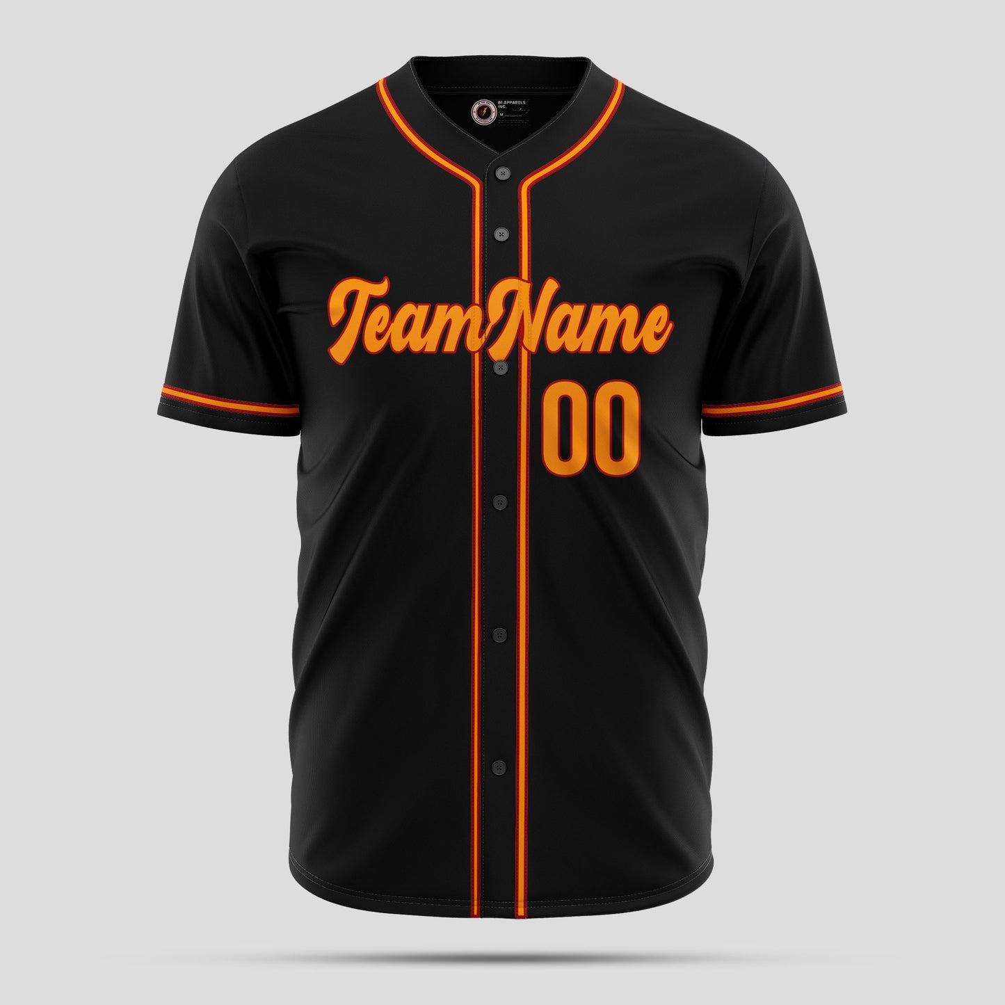 Custom Premium Black, Orange & White Baseball Jersey