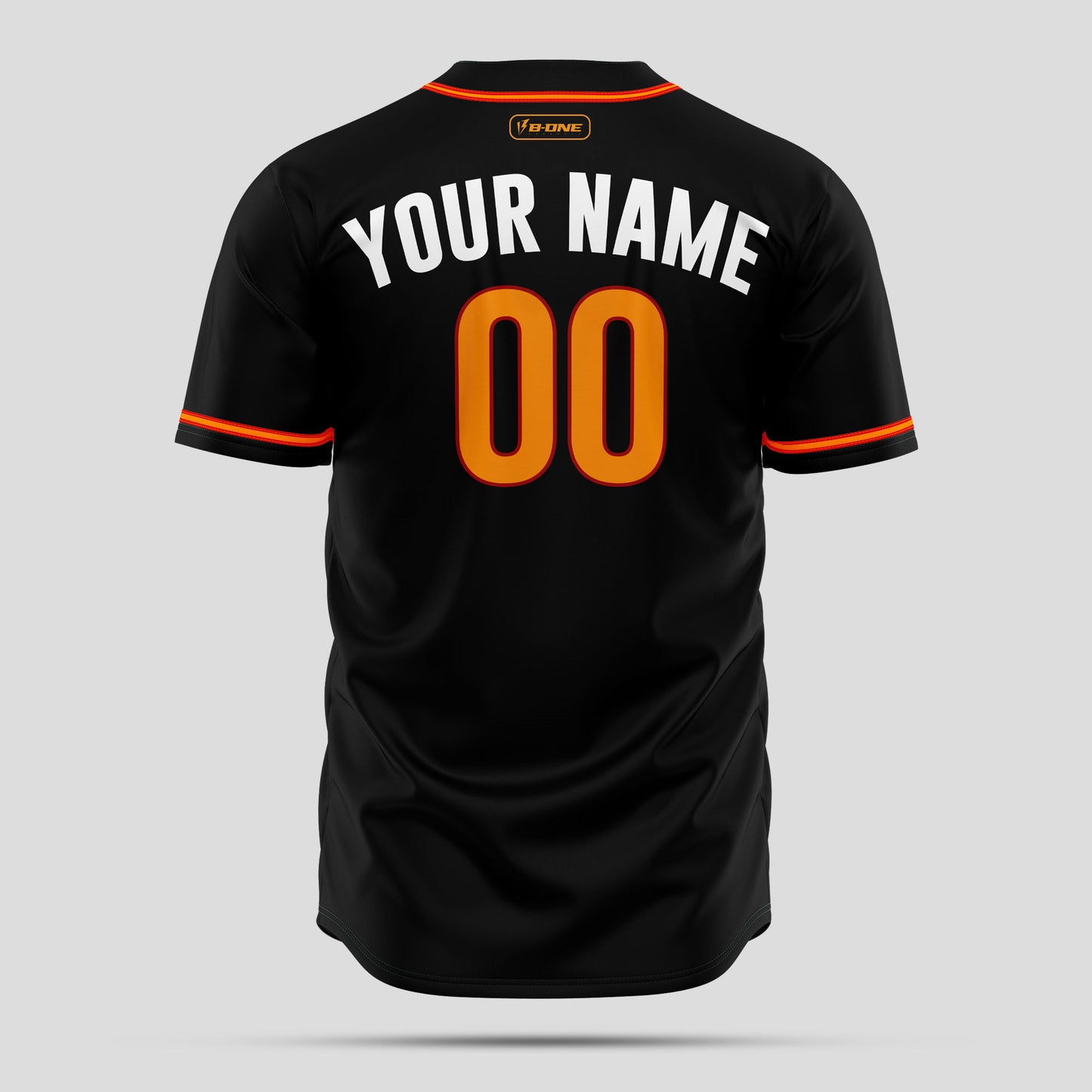 Custom Premium Black, Orange & White Baseball Jersey