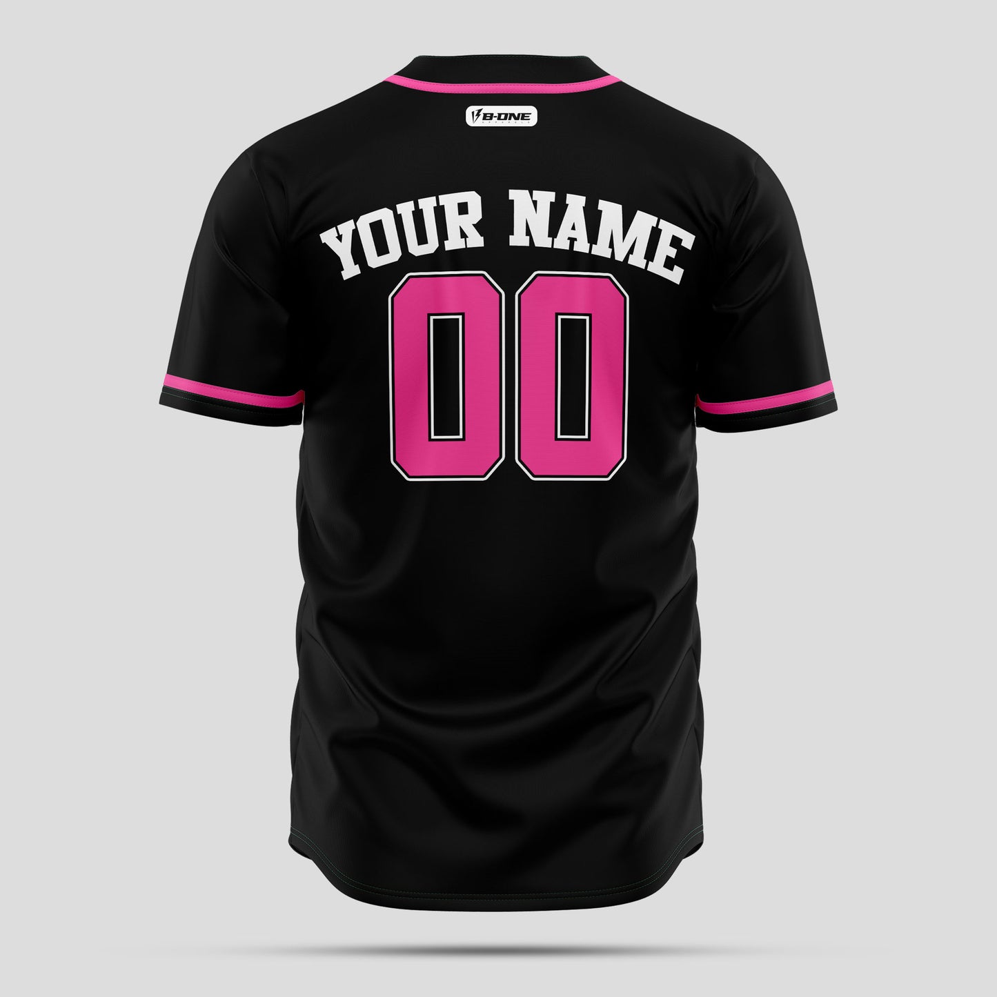 Custom Black, Pink & White Baseball Jersey