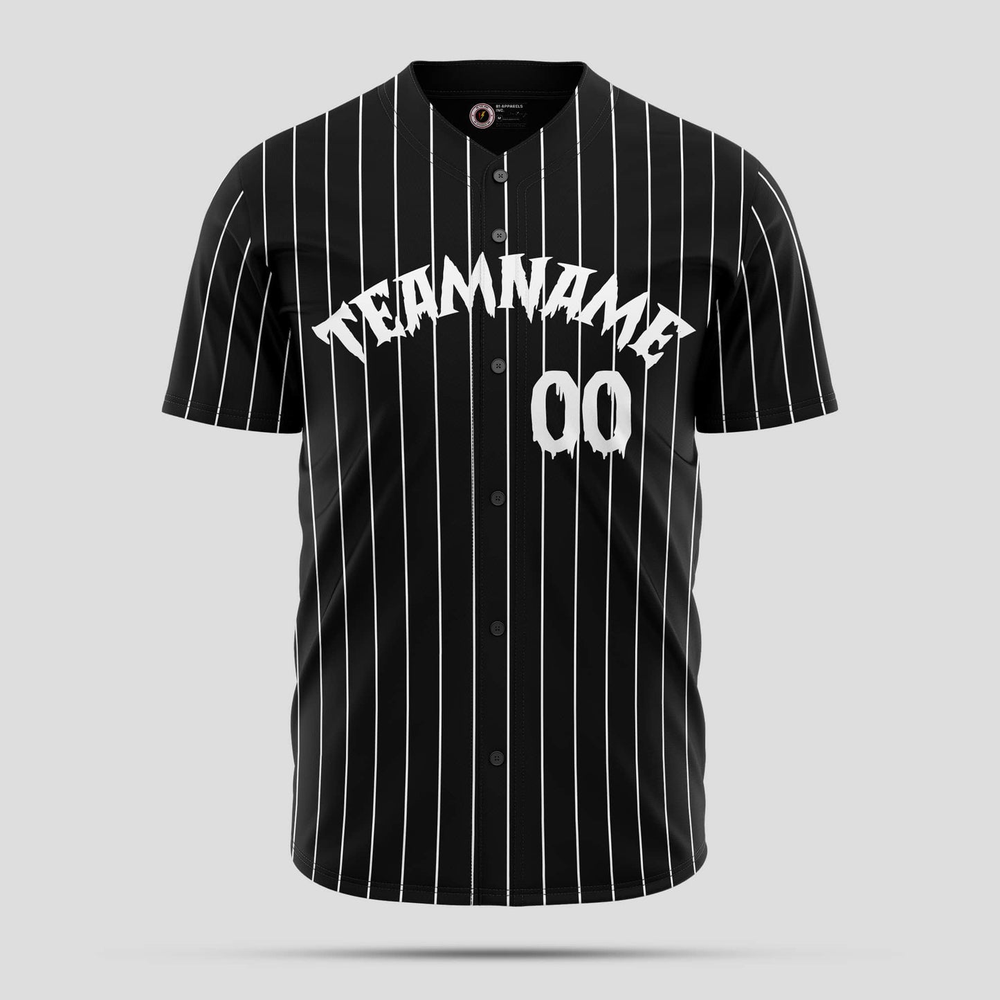 Custom Black Pinstripe Authentic Baseball Jersey