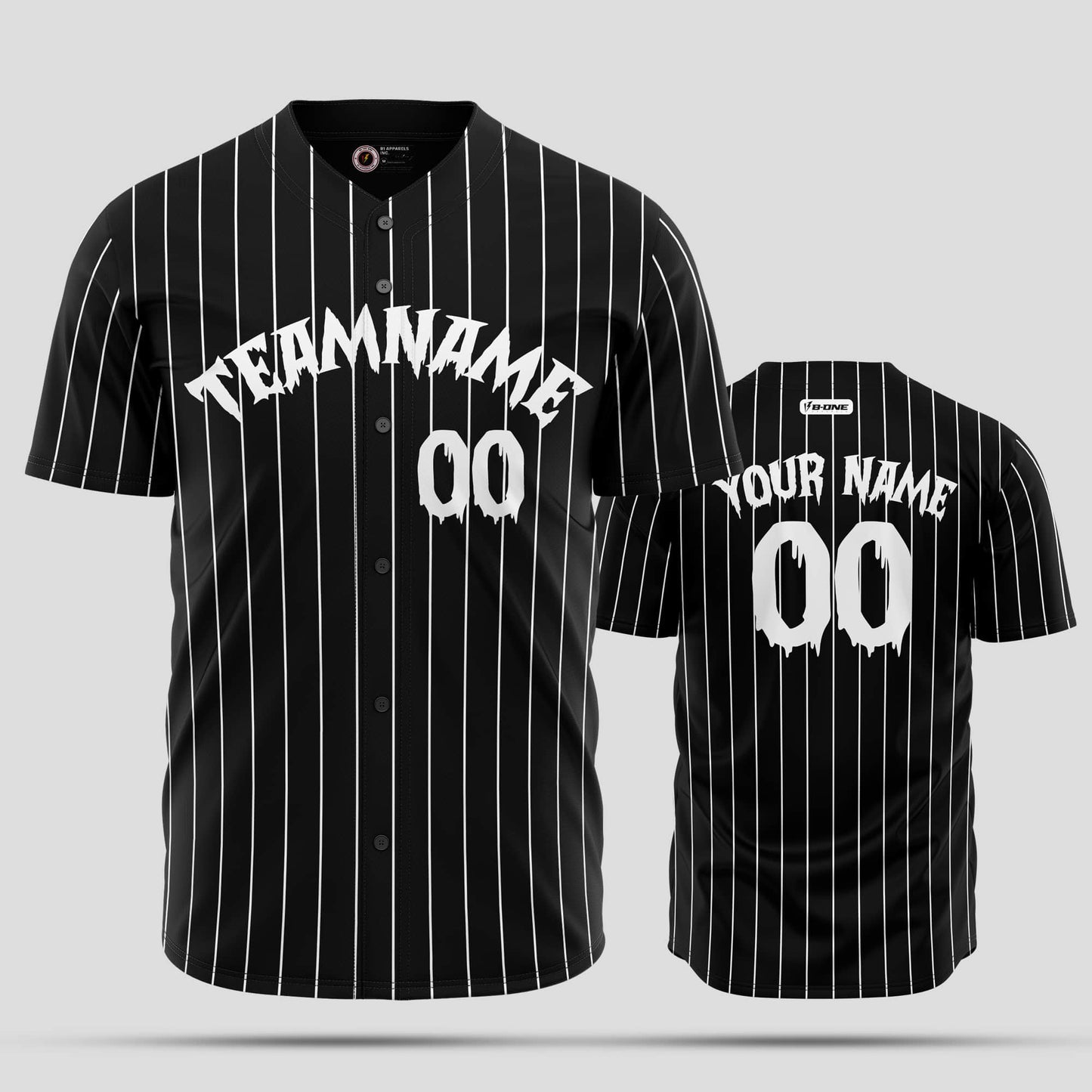 Custom Black Pinstripe Authentic Baseball Jersey