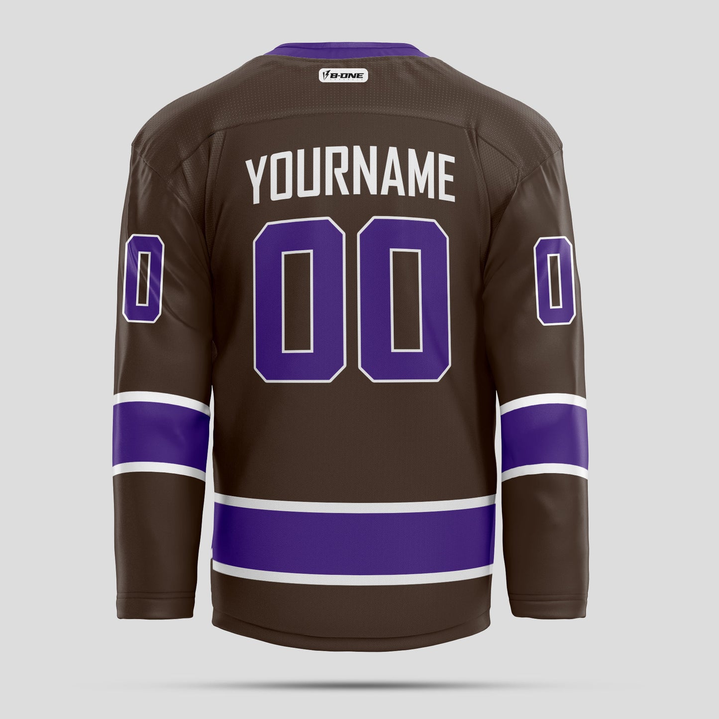 Custom Black and Purple Authentic Hockey Jersey