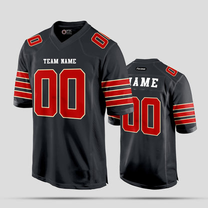 Custom Black and Red High-Quality Football Jersey – Personalized Teamwear